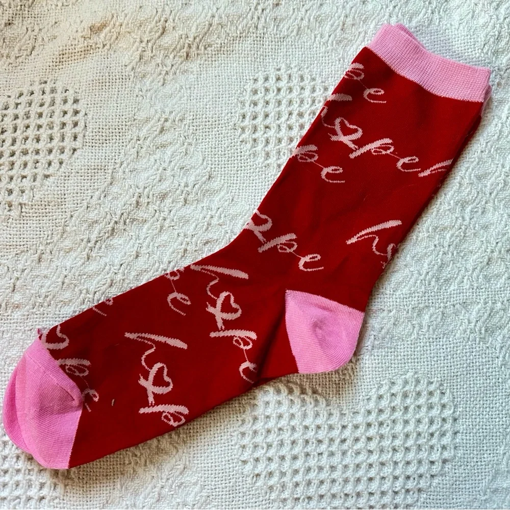 Breast Cancer Support Awareness Socks NWOT